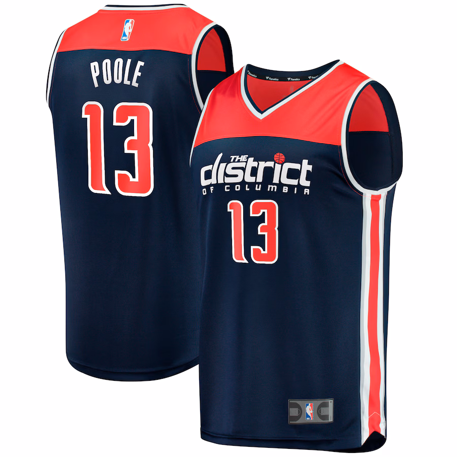 Men's Washington Wizards Jordan Poole Fanatics Navy Fast Break Player Jersey - Statement Edition