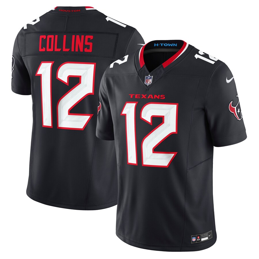 Men's Houston Texans Nico Collins Nike Navy Team Vapor F.U.S.E. Limited Jersey