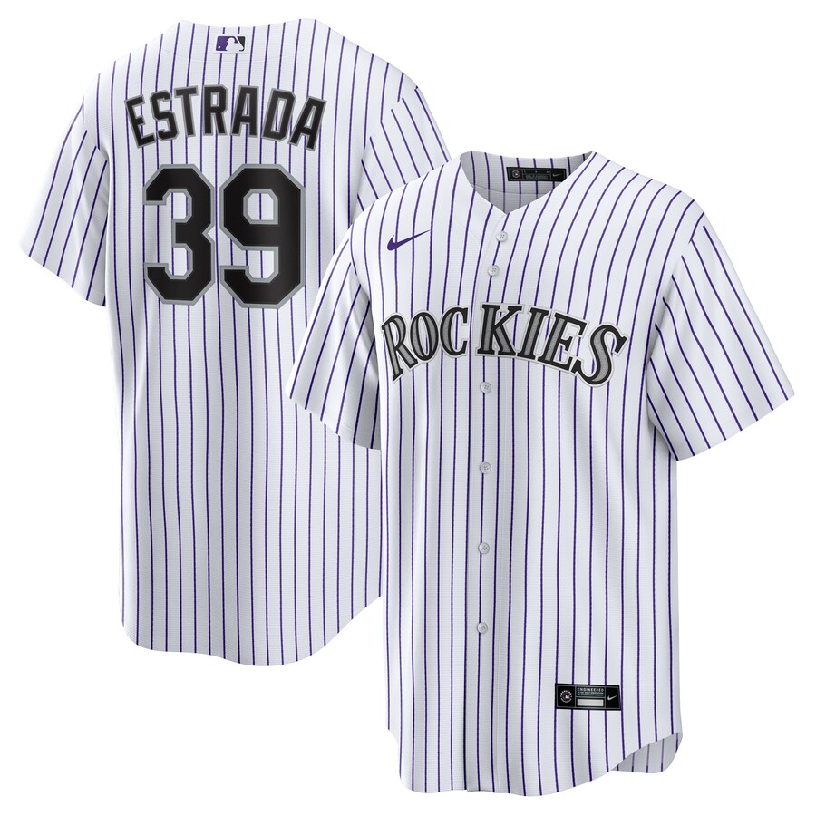 Men's Colorado Rockies Thairo Estrada Nike White Home Replica Jersey