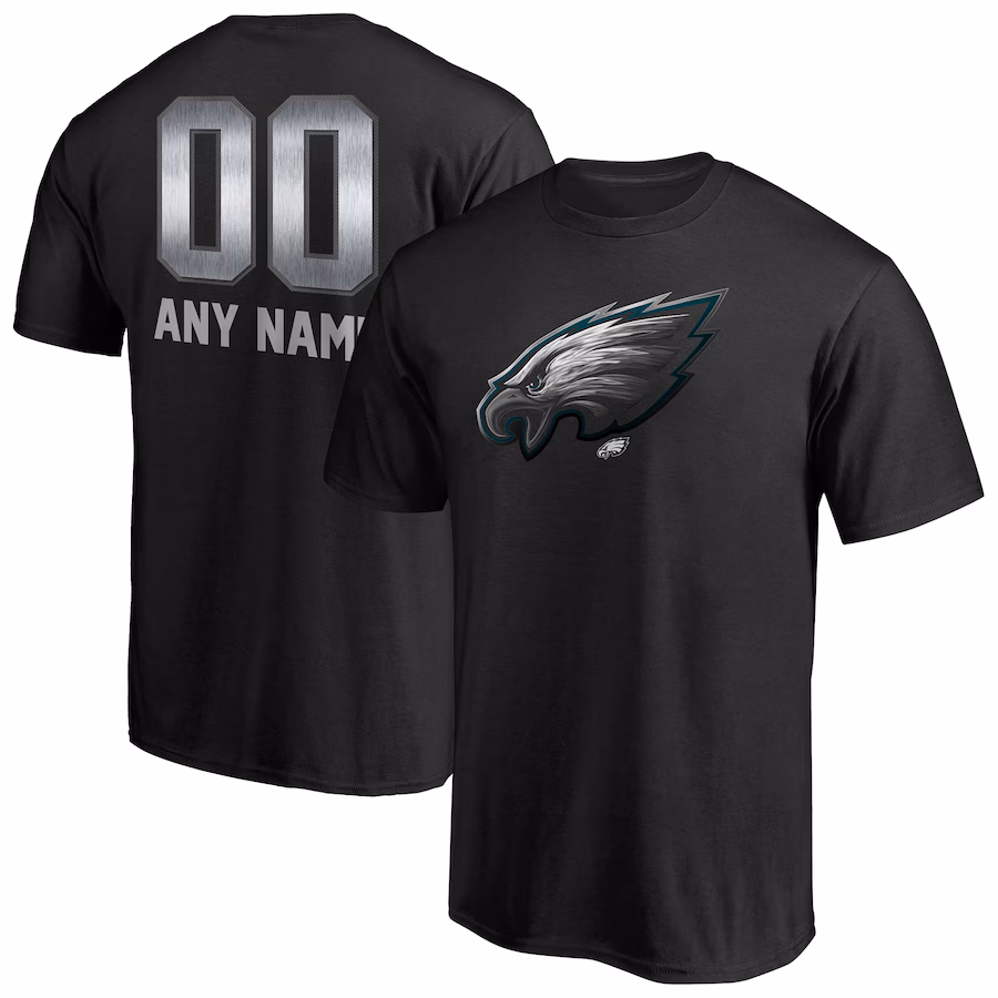 Men's Philadelphia Eagles Black Personalized Midnight Mascot T-Shirt