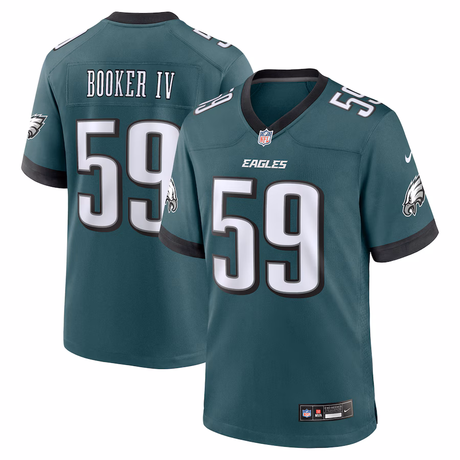 Men's Philadelphia Eagles Thomas Booker IV Nike Midnight Green Team Game Jersey