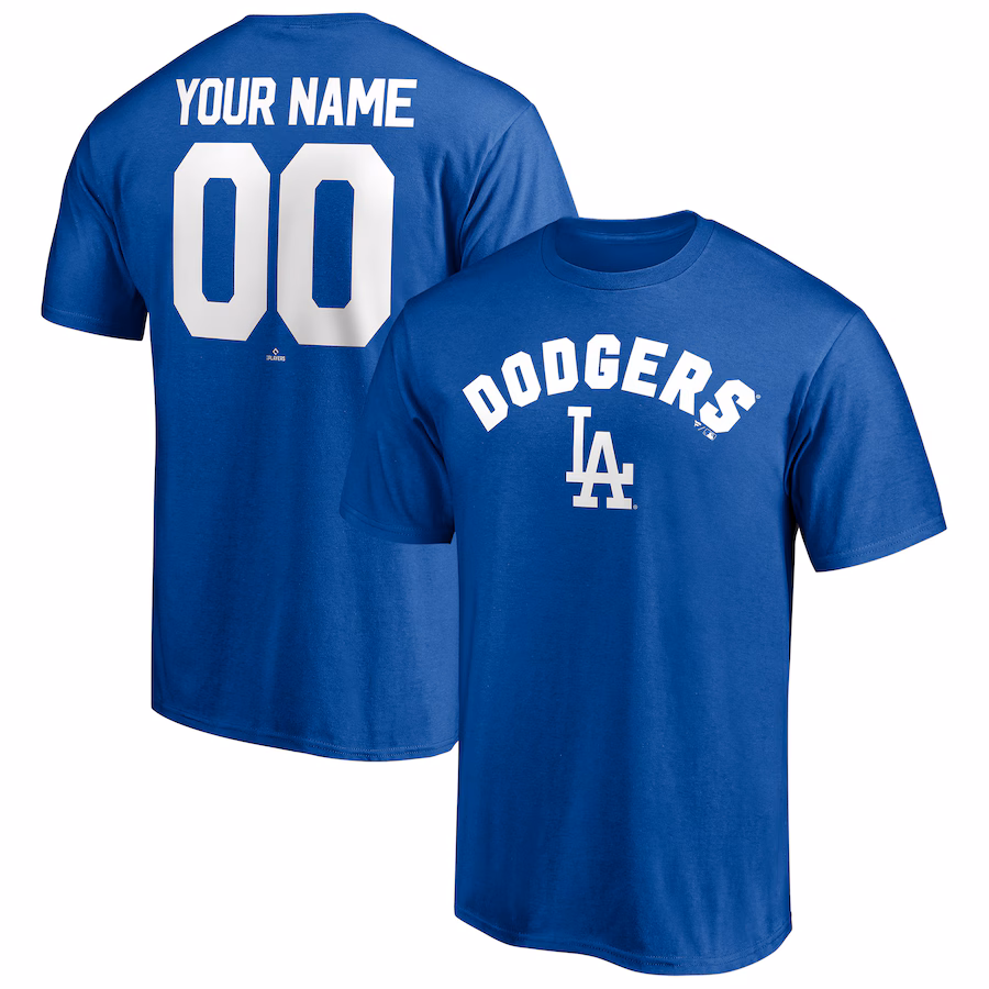 Men's Los Angeles Dodgers Royal Personalized Team Winning Streak Name & Number T-Shirt