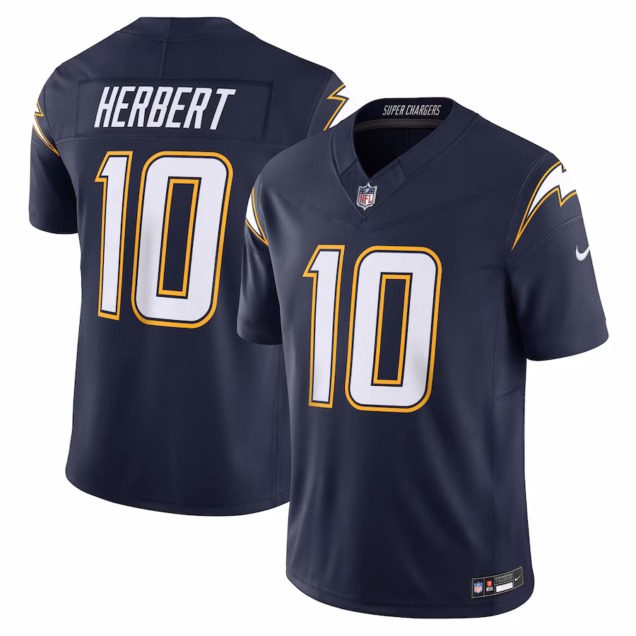 Men's Los Angeles Chargers Justin Herbert Nike Navy Alternate Super Chargers Vapor F.U.S.E. Limited Jersey