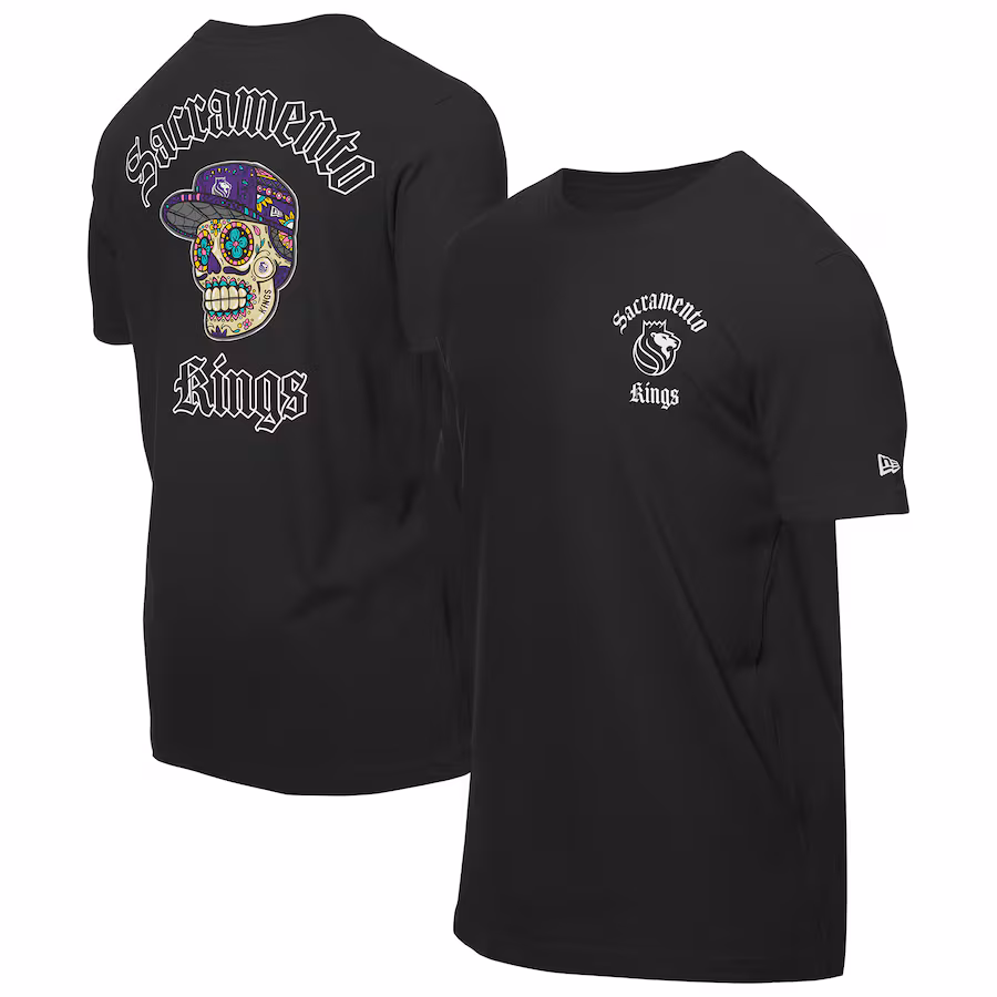 Men's Sacramento Kings New Era Black Sugar Skulls T-Shirt