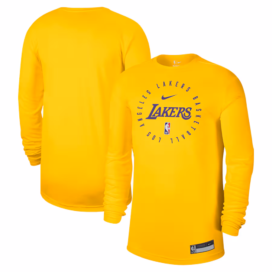 Men's Los Angeles Lakers Nike Gold 2024/25 Legend On-Court Practice Long Sleeve T-Shirt