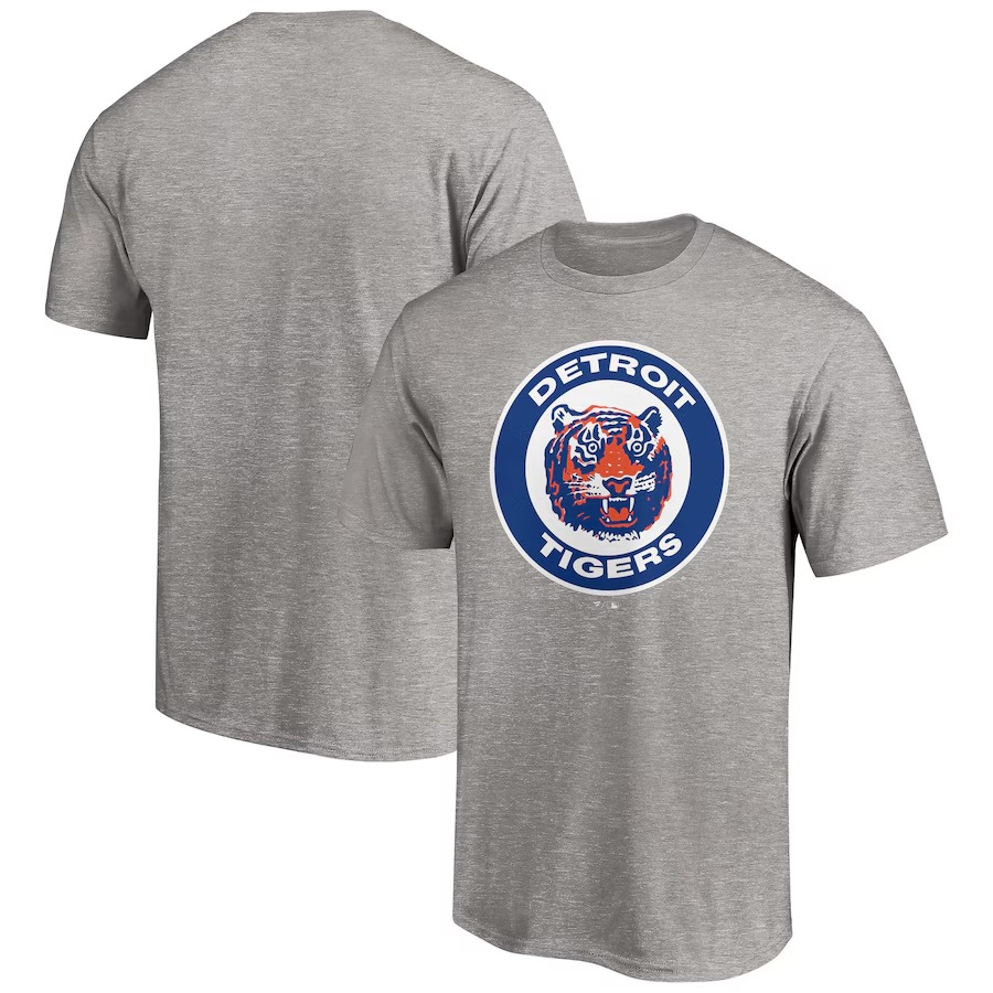 Men's Detroit Tigers Heather Gray Cooperstown Collection Huntington T-Shirt