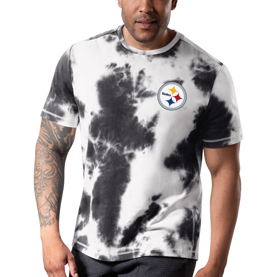 Men's Pittsburgh Steelers MSX by Michael Strahan Black Freestyle Tie-Dye T-Shirt