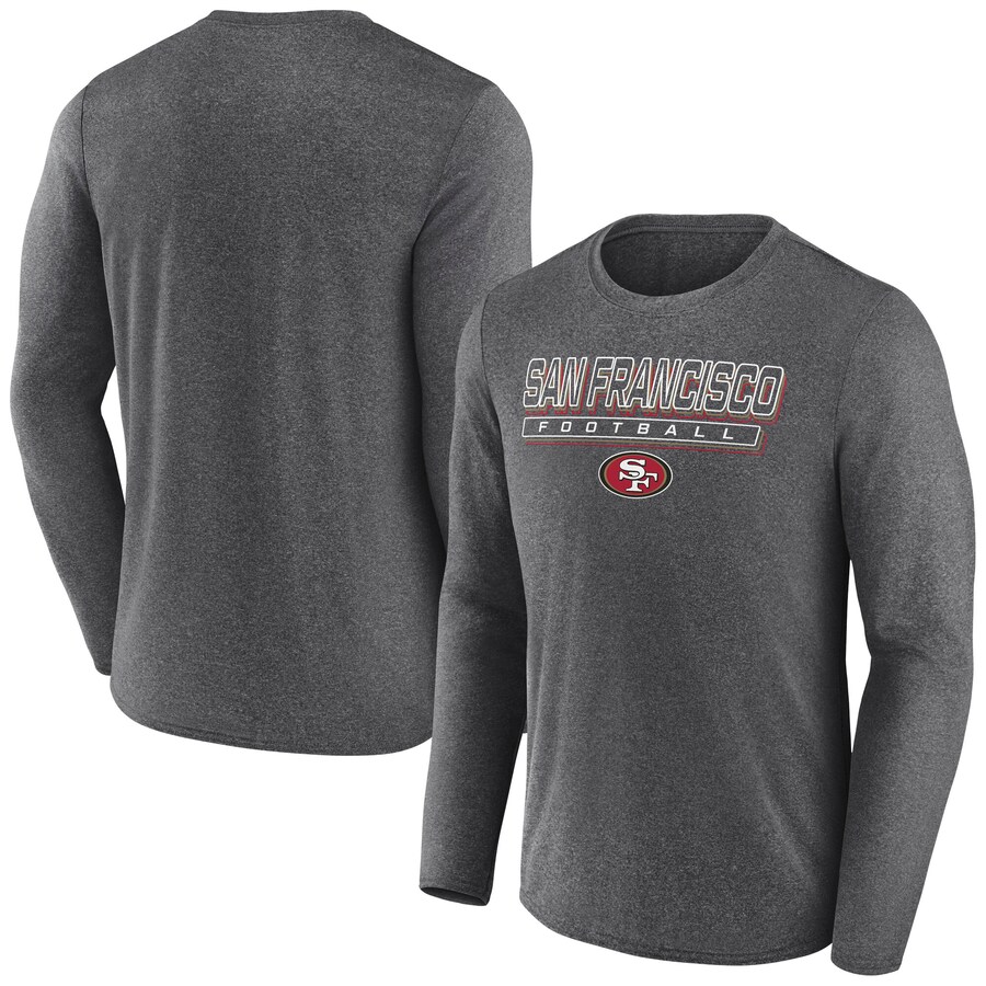 Men's San Francisco 49ers  Fanatics Heather Charcoal Fundamentals Long Sleeve T-Shirt