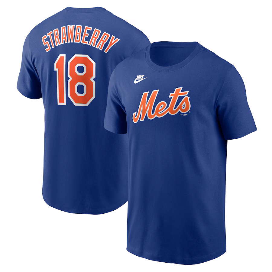 Men's New York Mets Darryl Strawberry Nike Royal Fuse Name & Number T-Shirt