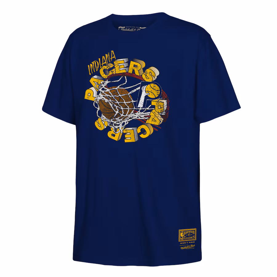 Youth Indiana Pacers Mitchell & Ness Navy Retro '90s Poster T-Shirt