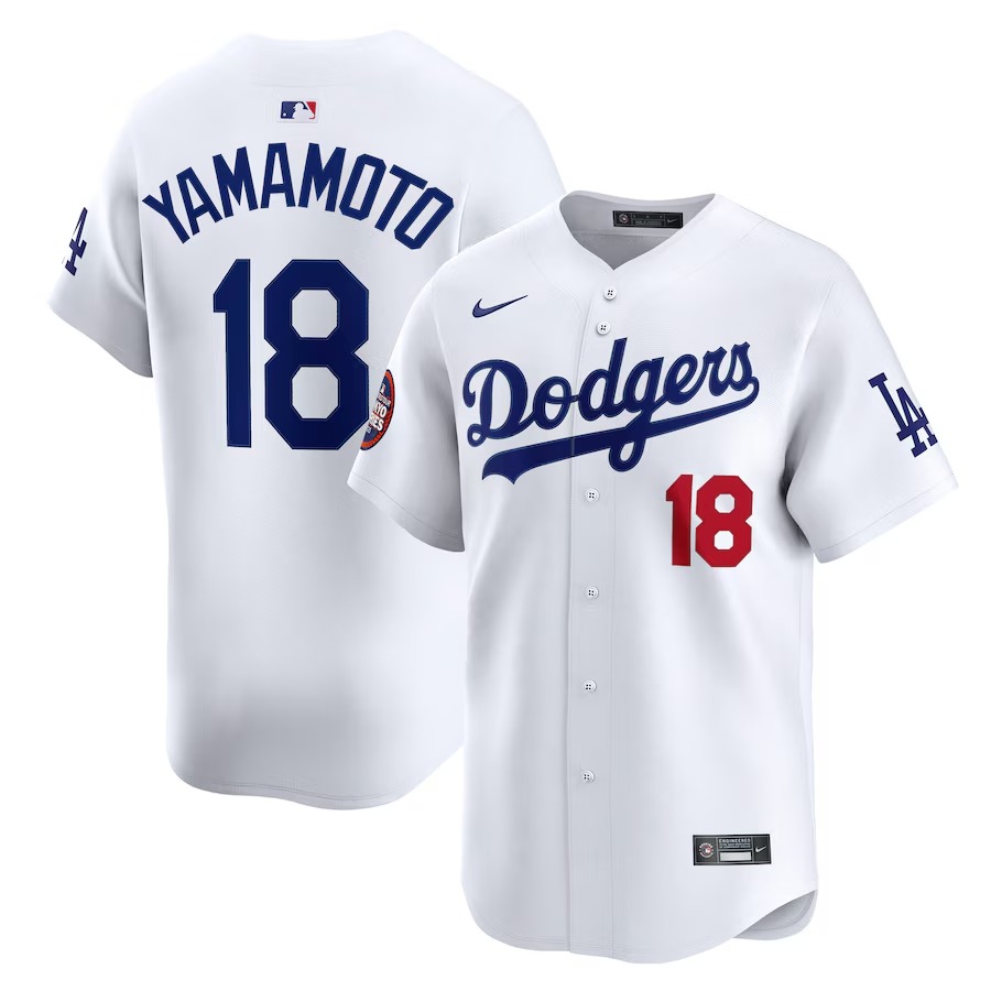 Men's Los Angeles Dodgers Yoshinobu Yamamoto Nike White 2025 MLB World Tour: Tokyo Series Home Limited Player Jersey