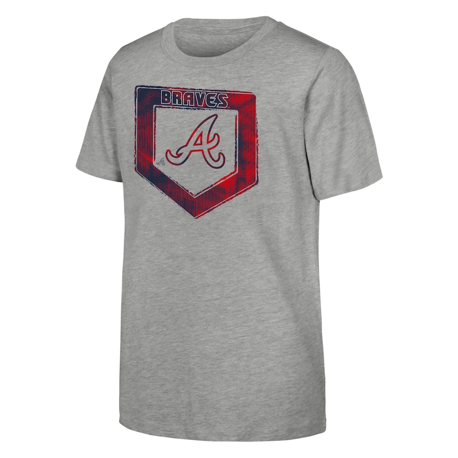 Youth Atlanta Braves Heather Gray Stolen Base T-Shirt