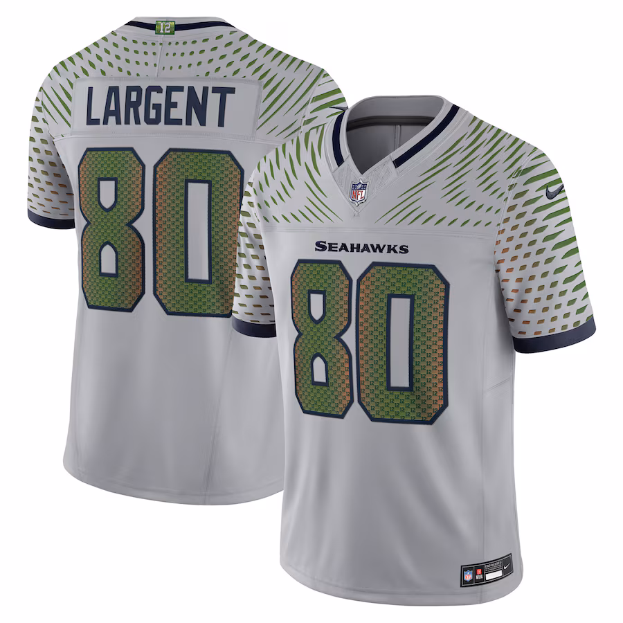 Men's Seattle Seahawks Steve Largent Nike Wolf Gray 2025 Rivalries Collection Retired Player Limited Jersey
