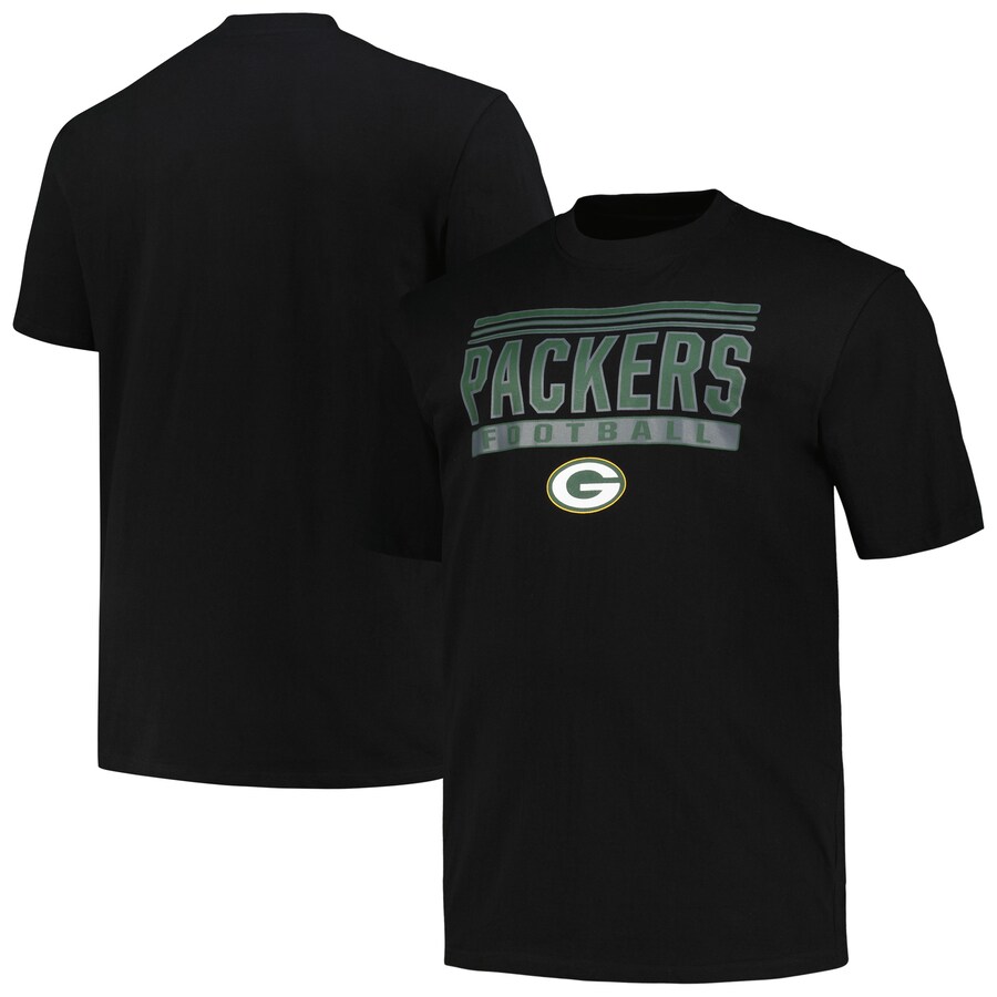 Men's Green Bay Packers Fanatics Black Big & Tall Pop T-Shirt