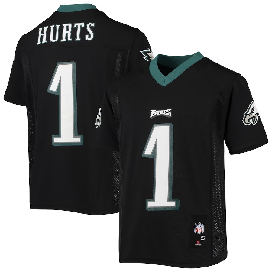 Youth Philadelphia Eagles Jalen Hurts Black Replica Player Jersey