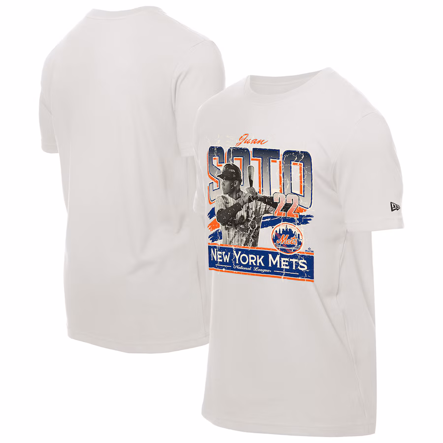 Men's New York Mets Juan Soto New Era Cream Batter Up T-Shirt