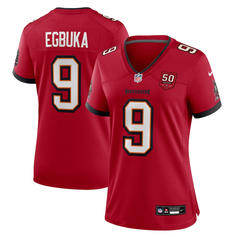 Women's Tampa Bay Buccaneers Emeka Egbuka Nike Red 50th Season Team Game Jersey