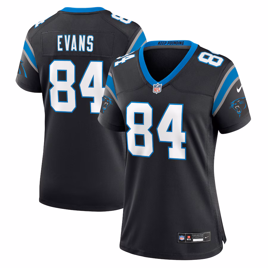 Women's Carolina Panthers Mitchell Evans Nike Black Team Game Jersey