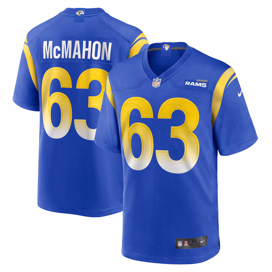 Men's Los Angeles Rams Dylan McMahon Nike Royal Team Game Jersey
