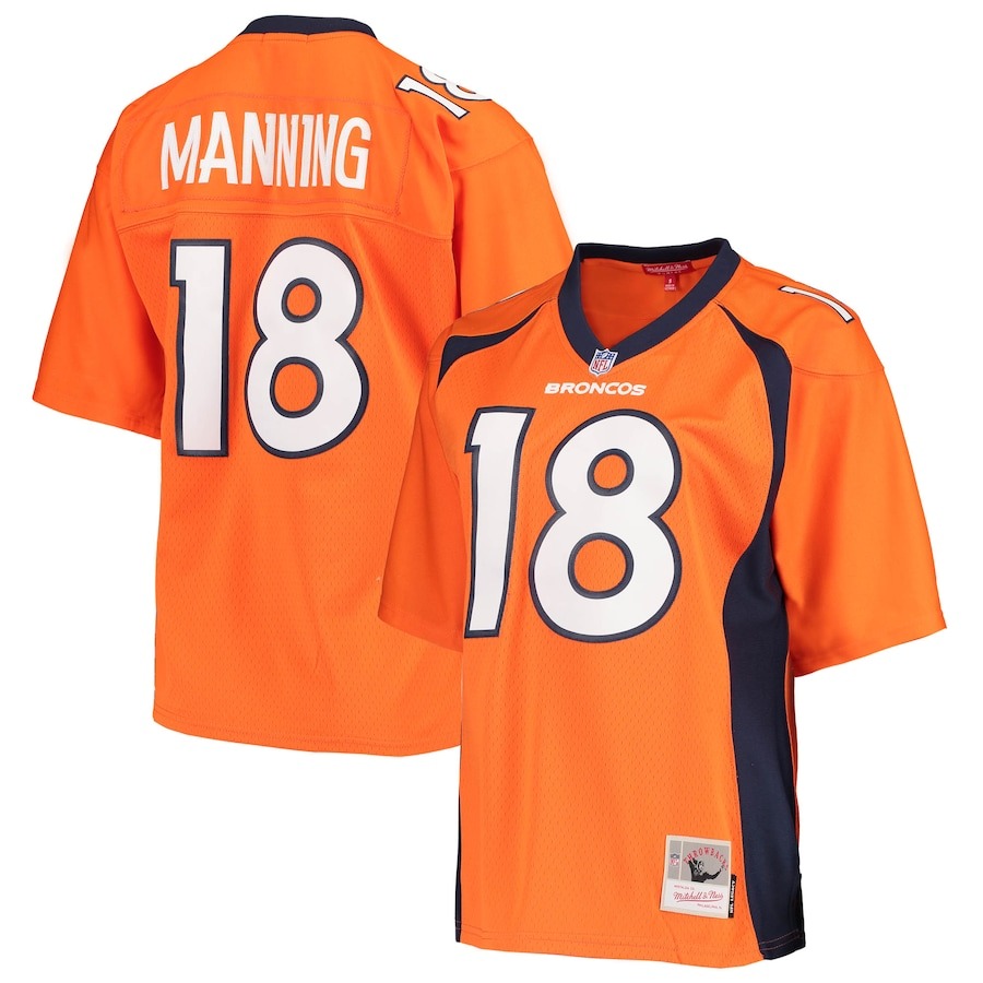 Women's Denver Broncos Peyton Manning Mitchell & Ness Orange Legacy Replica Player Jersey