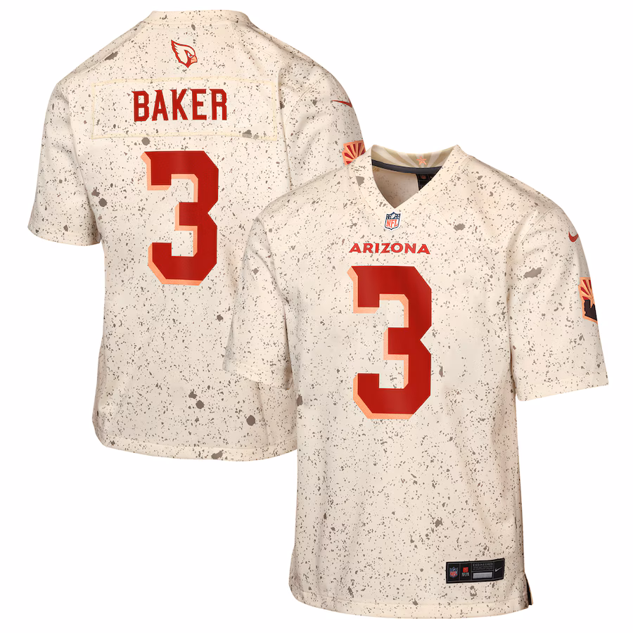 Youth Arizona Cardinals Budda Baker Nike Natural 2025 Rivalries Collection Game Jersey