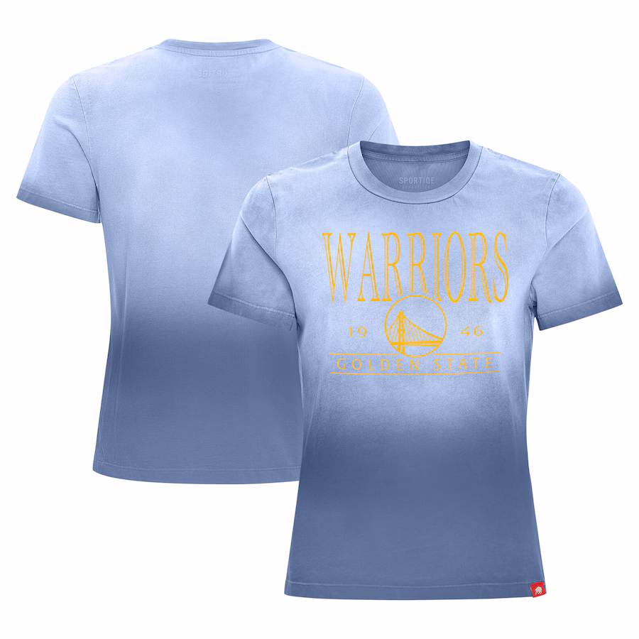 Women's Golden State Warriors Sportiqe Royal Arcadia Sun-Dipped T-Shirt