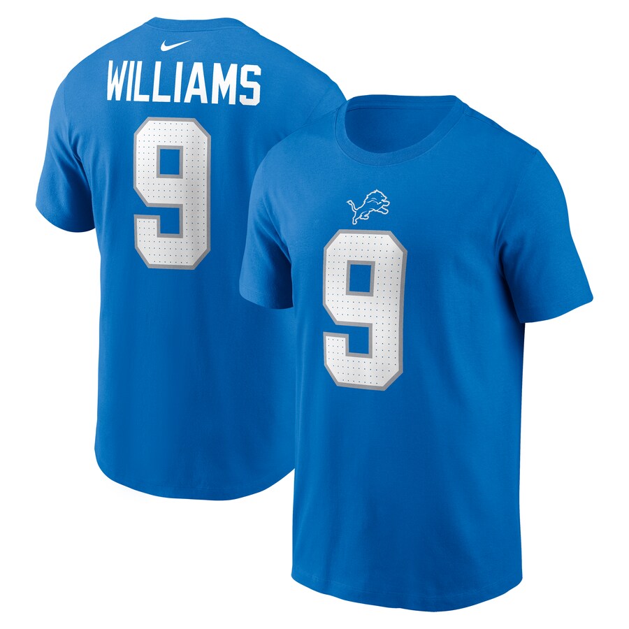 Men's Detroit Lions Jameson Williams Nike Blue Name & Number T-Shirt