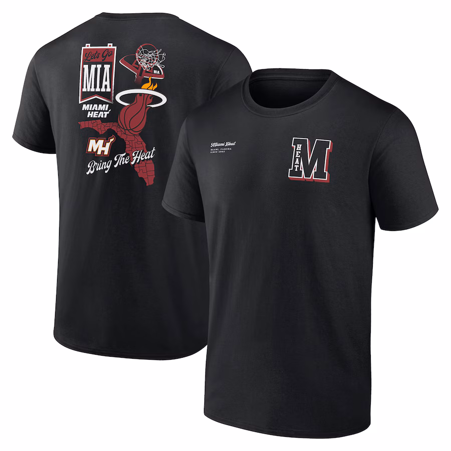 Men's Miami Heat Black Split Zone T-Shirt