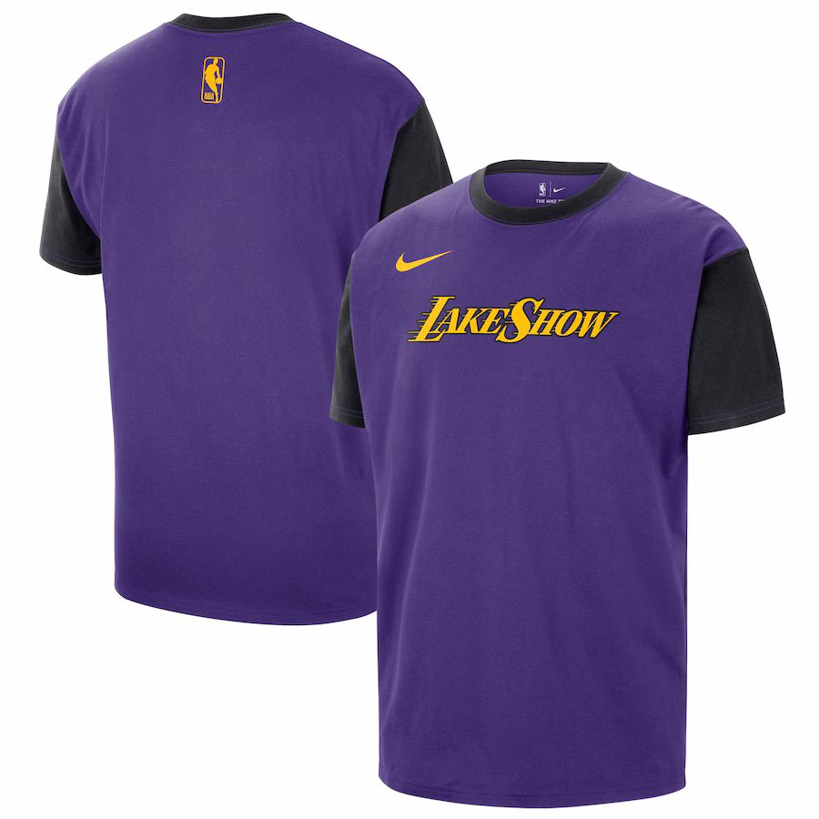 Men's Los Angeles Lakers Nike Purple 2024/25 City Edition Courtside Color Block T-Shirt
