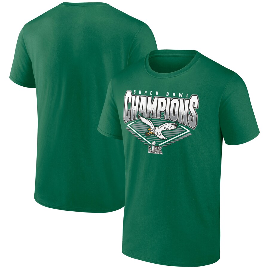 Men's Philadelphia Eagles  Fanatics Kelly Green Super Bowl LIX Champions Big & Tall Retro Graphic T-Shirt