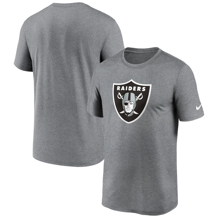Men's Las Vegas Raiders Nike Heather Charcoal Legend Logo Performance T-Shirt