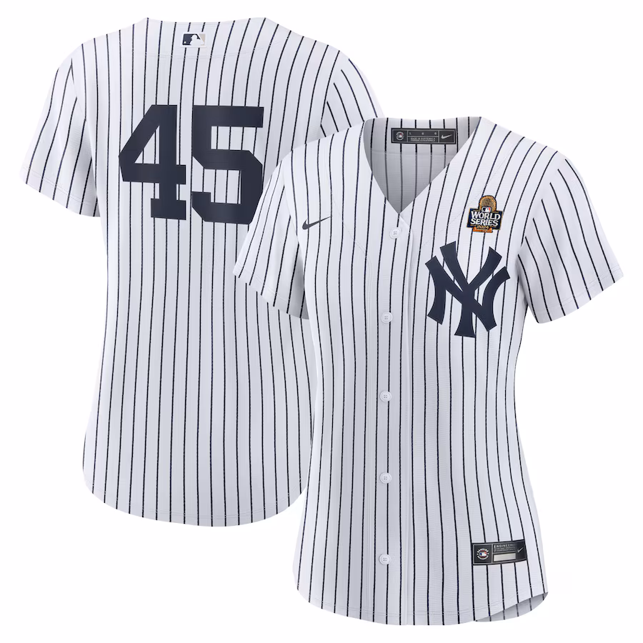 Women's New York Yankees Gerrit Cole Nike White 2024 World Series Home Replica Player Jersey