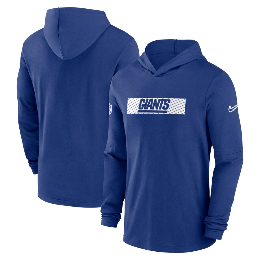 Men's New York Giants Nike Royal Sideline Hoodie Performance Long Sleeve T-Shirt