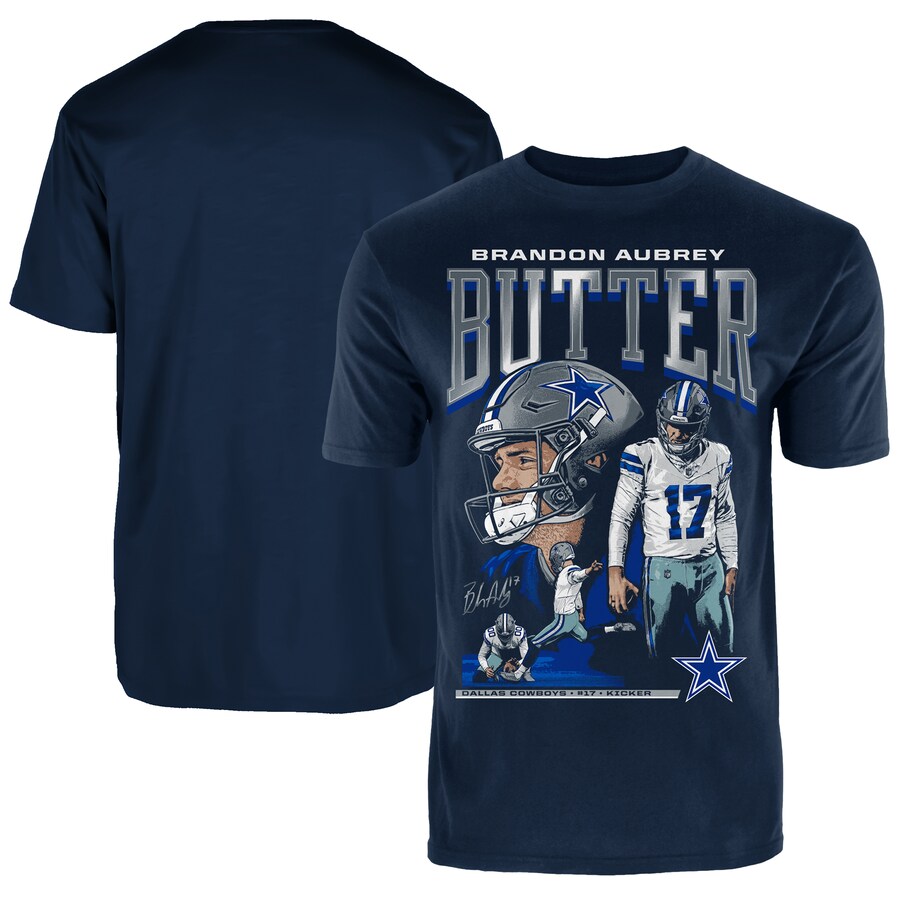 Men's Dallas Cowboys Brandon Aubrey Fanatics Navy Graphic T-Shirt