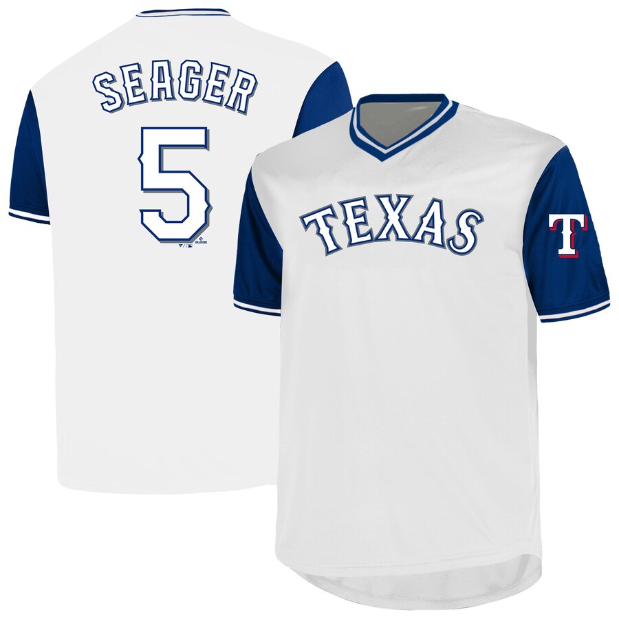 Men's Texas Rangers Corey Seager Profile White Big & Tall Name & Number Birdeye V-Neck T-Shirt