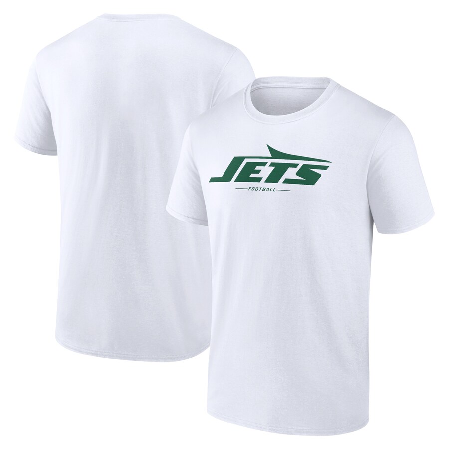 Men's New York Jets White Logo Team Lockup T-Shirt
