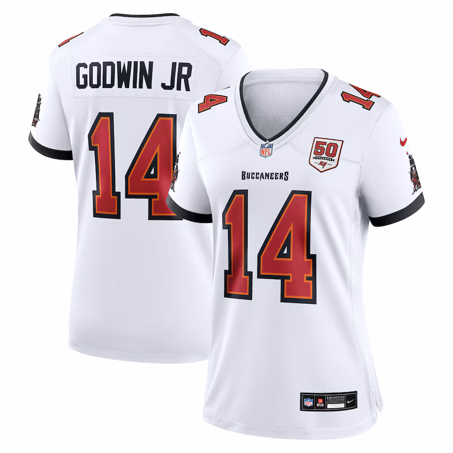 Men's Tampa Bay Buccaneers Chris Godwin Jr. Nike White 50th Anniversary Game Jersey