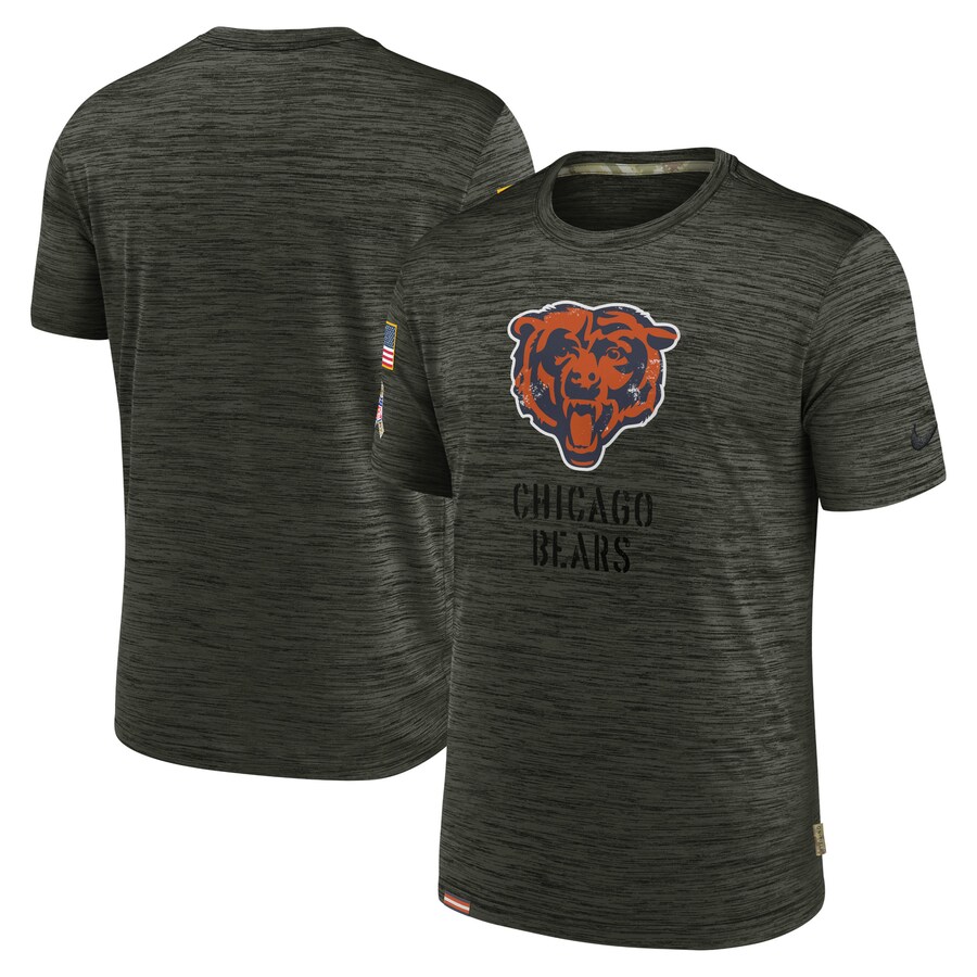 Men's Chicago Bears Nike Olive Salute to Service Velocity Team T-Shirt
