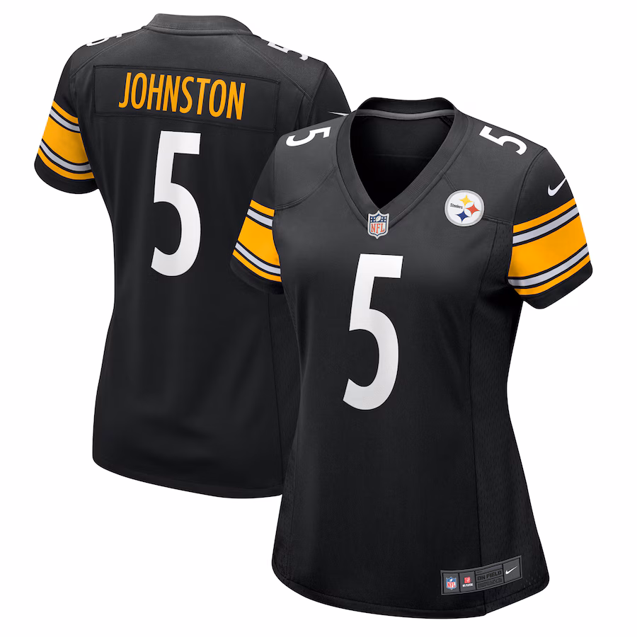Women's Pittsburgh Steelers Cameron Johnston Nike Black Team Game Jersey