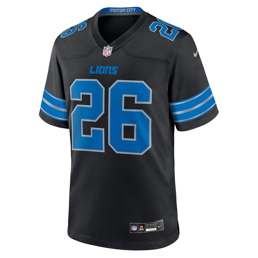 Men's Detroit Lions Jahmyr Gibbs Nike Black 2nd Alternate Game Jersey
