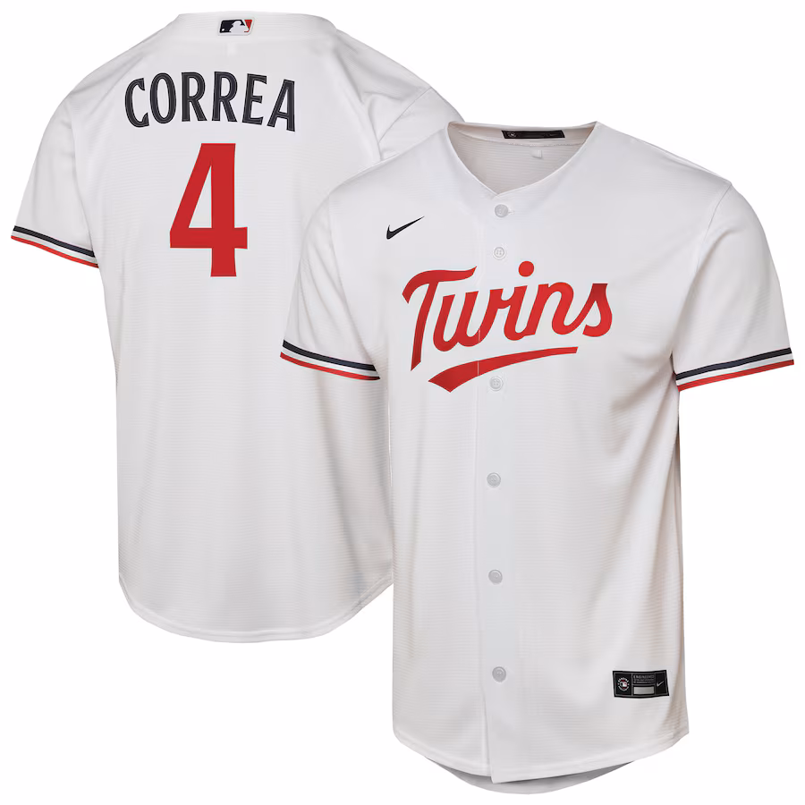 Youth Minnesota Twins Carlos Correa Nike White Home Replica Player Jersey
