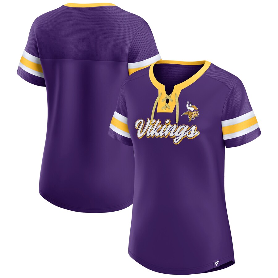 Women's Minnesota Vikings Fanatics Purple Original State Lace-Up T-Shirt