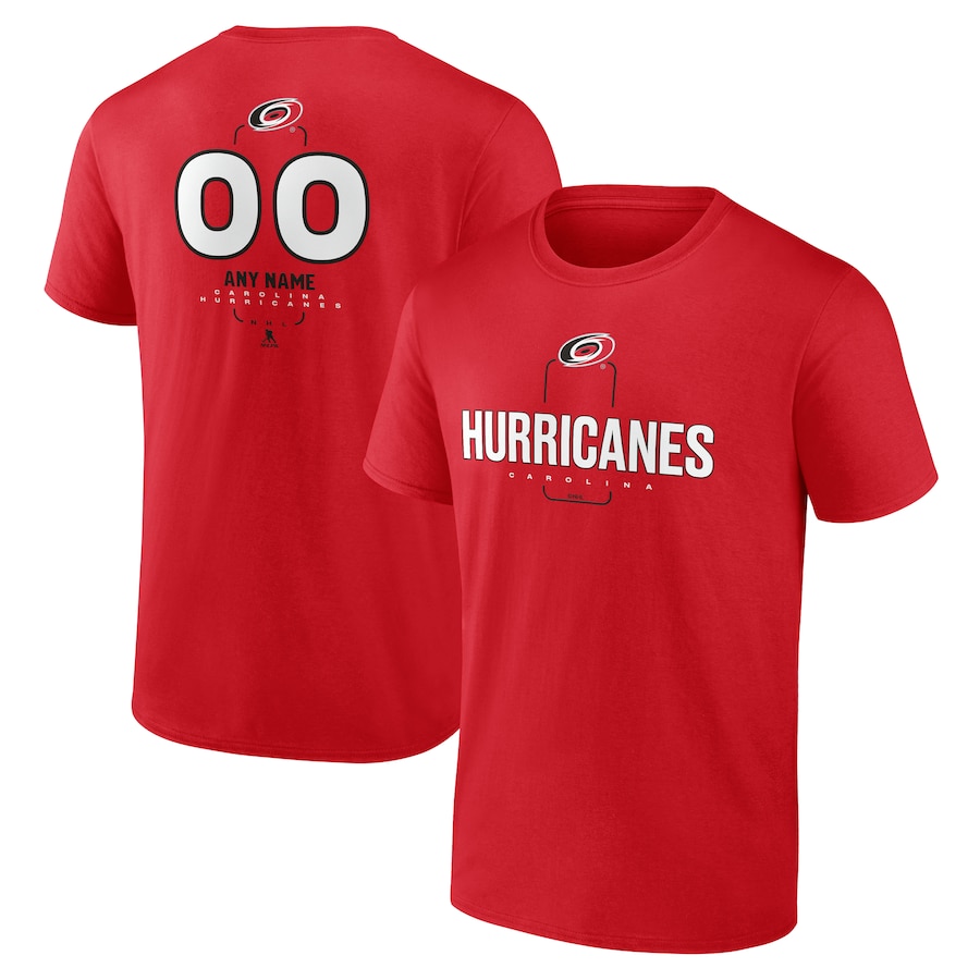 Men's Carolina Hurricanes Red Personalized Name & Number Midfielder T-Shirt