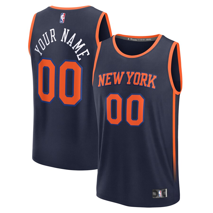 Youth New York Knicks Fanatics Navy Custom Fast Break Jersey - Statement Edition