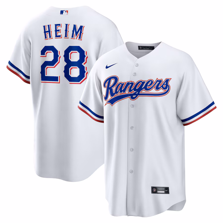 Men's Texas Rangers Jonah Heim Nike White Home Replica Jersey