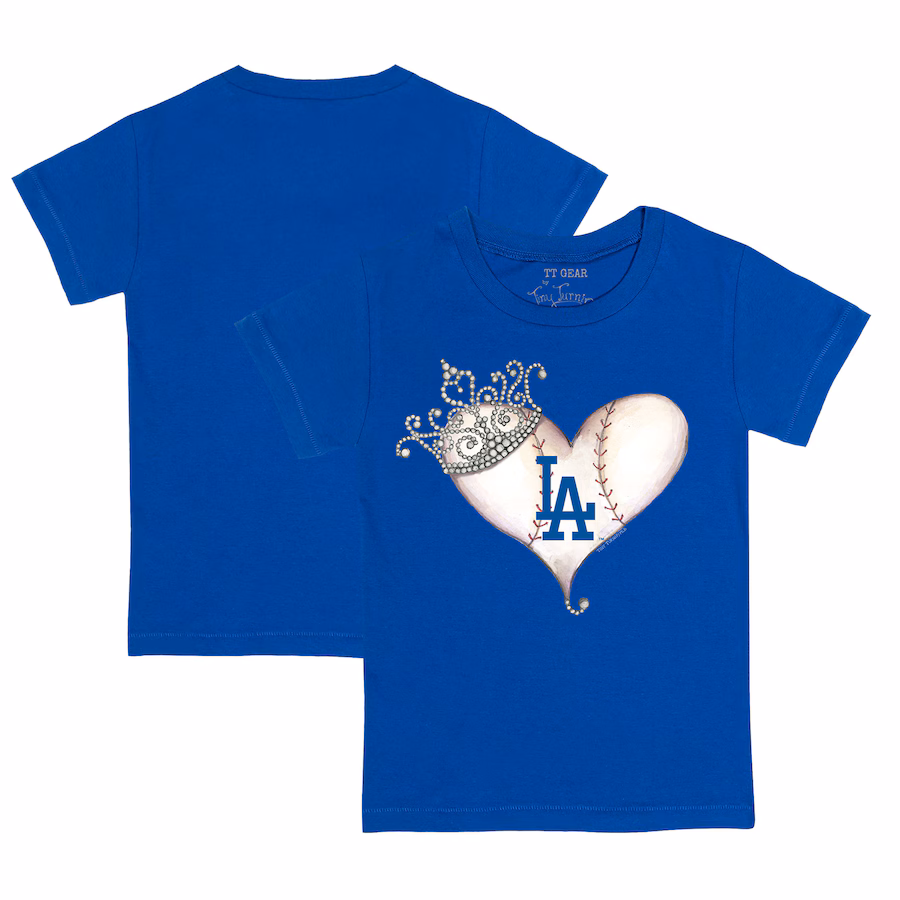 Youth Los Angeles Dodgers Tiny Turnip Royal Tiara Heart T-Shirt