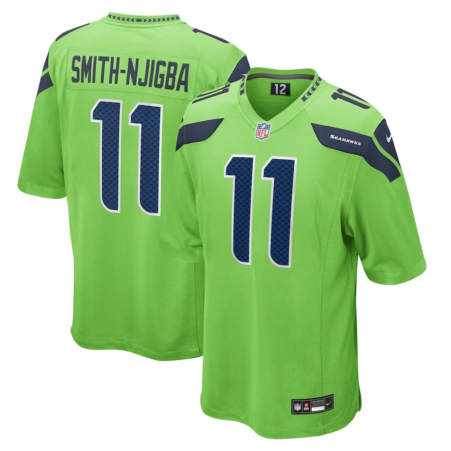 Men's Seattle Seahawks Jaxon Smith-Njigba Nike Neon Green Vapor F.U.S.E. Stitched Limited Jersey