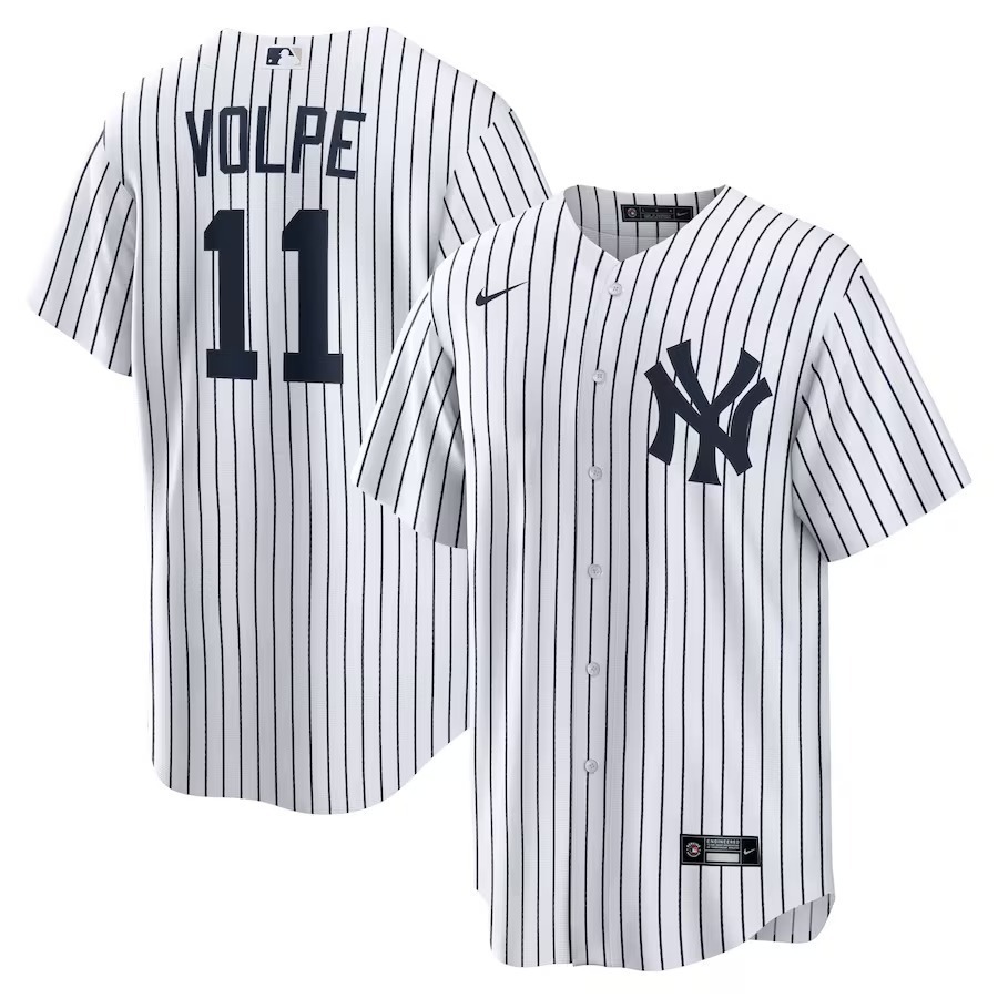 Youth New York Yankees Anthony Volpe Nike White Home Replica Player Jersey