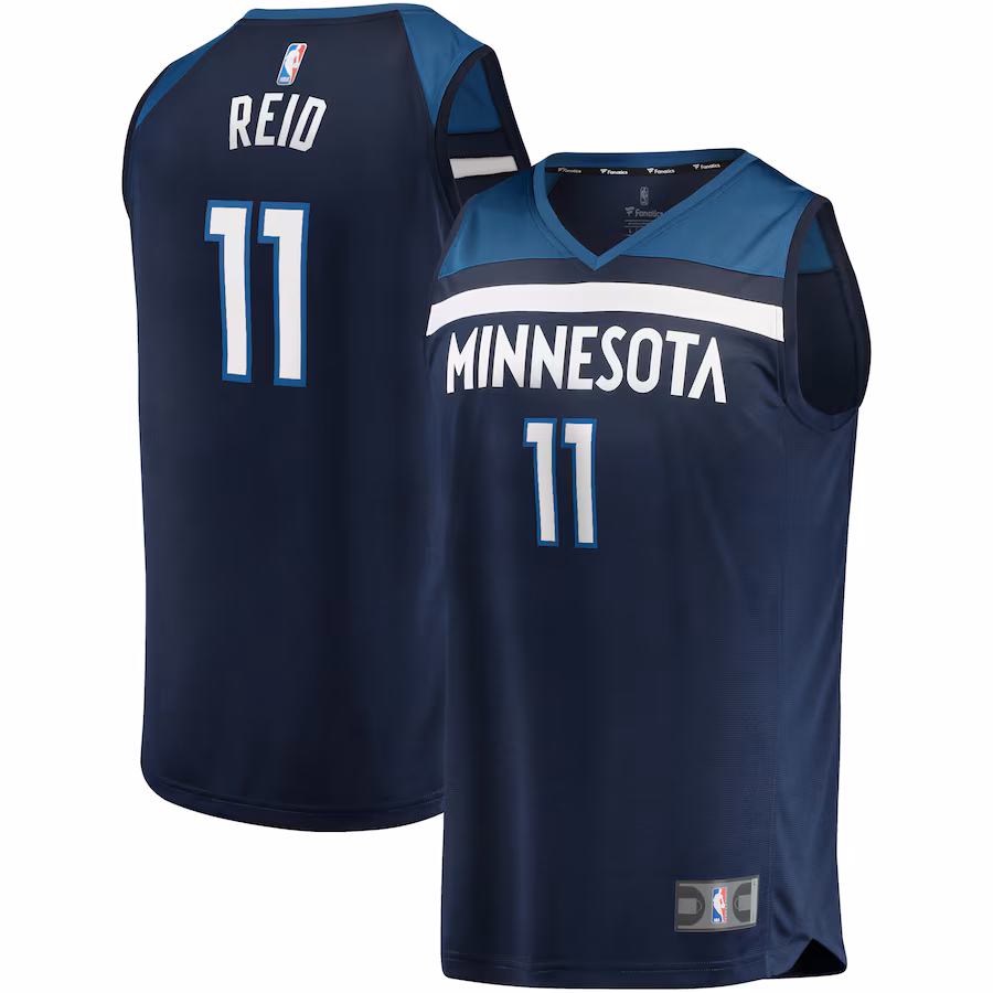 Men's Minnesota Timberwolves Naz Reid Fanatics Navy Fast Break Replica Jersey - Icon Edition