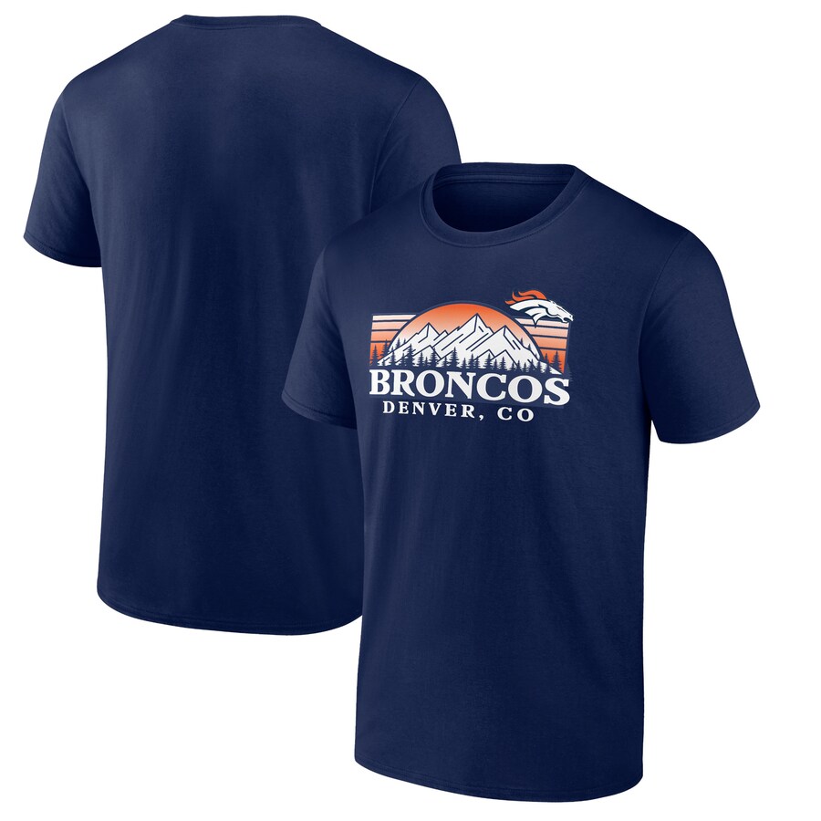 Men's Denver Broncos Navy Route Runner T-Shirt